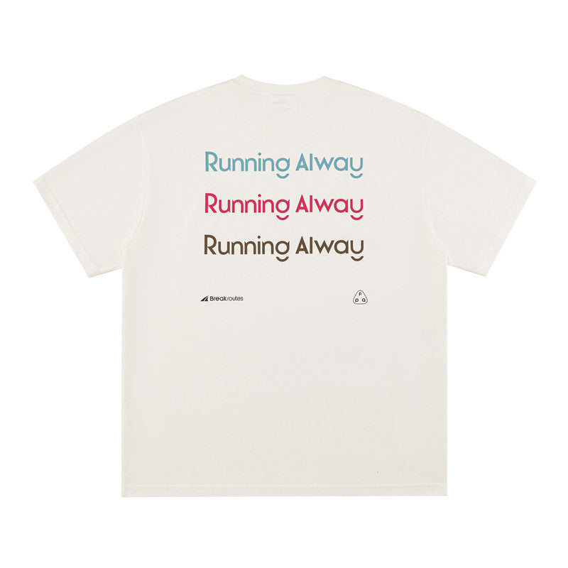 FPA Brand Slogan Contrast Color Short Sleeve Cool & Quick-Dry Outdoor Sports Casual Round Neck Summer Couple T-Shirt