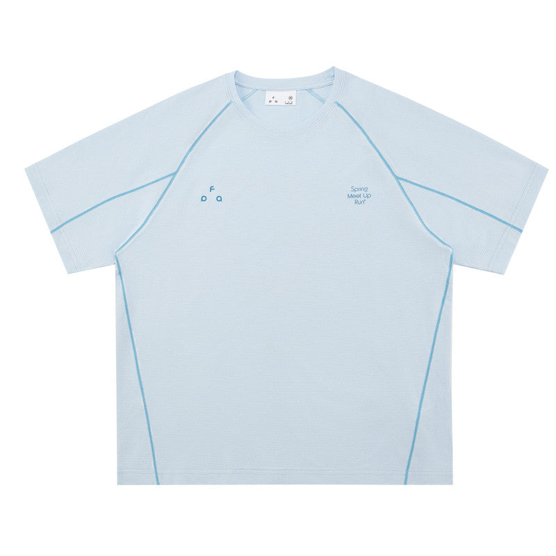 FPA Moisture-Wicking 7A Antibacterial Sports T-Shirt Summer Outdoor Contrast Color Premium Round Neck Casual Couple Short Sleeve for Men