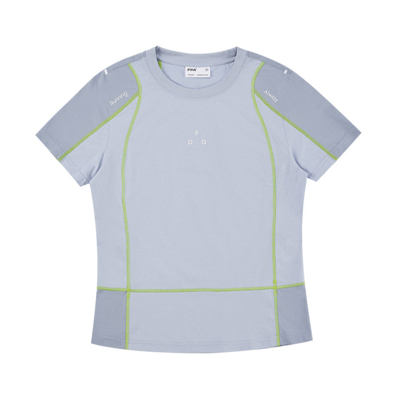 FPA Color-Block Sports Short Sleeve 2026 New Summer Round Neck Quick-Dry Cool-Touch Short T-Shirt for Women