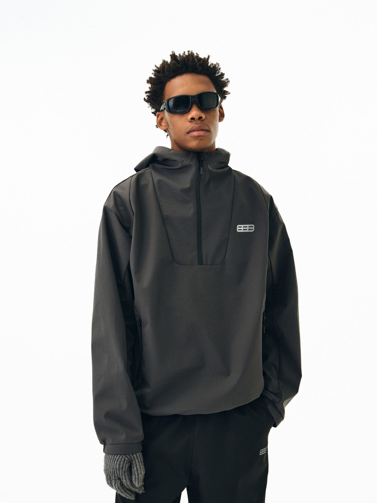 FPA Half-Zip Hooded Shell Jacket – Chinese Streetwear Trend, Three-Proof Outdoor Sports Windbreaker for Hiking