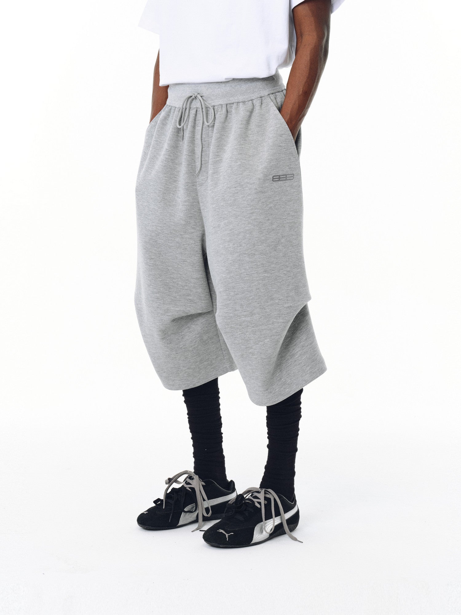 FPA Sports Air Layer Curved Hem Seven-Point Sweatpants - Chinese Streetwear Trendy Loose Design Casual Pants