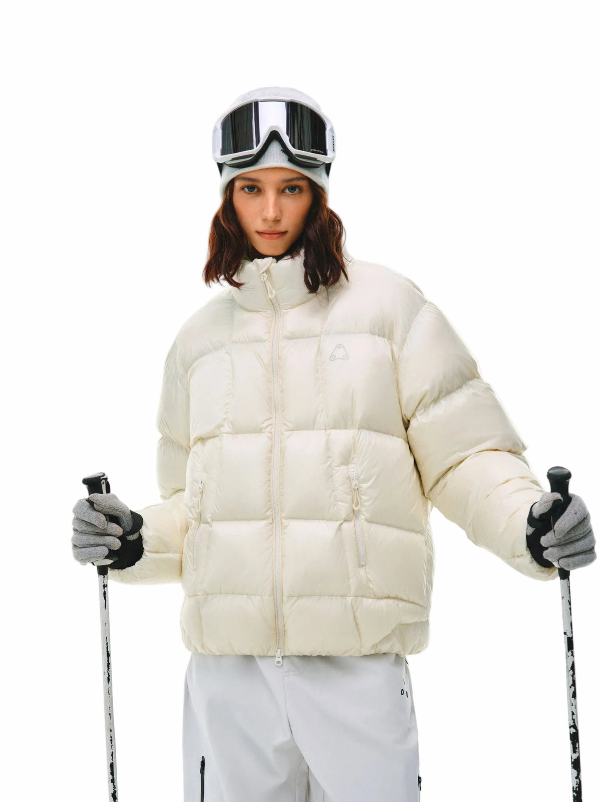 FPA 800FP 95% White Duck Down Textured Stand Collar Down Jacket