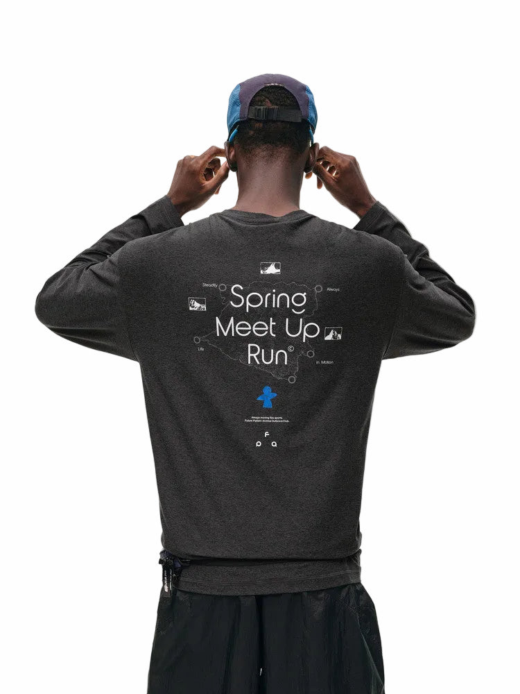 FPA Men's and Women's Long Sleeve Outdoor Casual Sports Color-Blocked Printed T-Shirt with Antibacterial Yarn, Lightweight, Round Neck, Couple Style