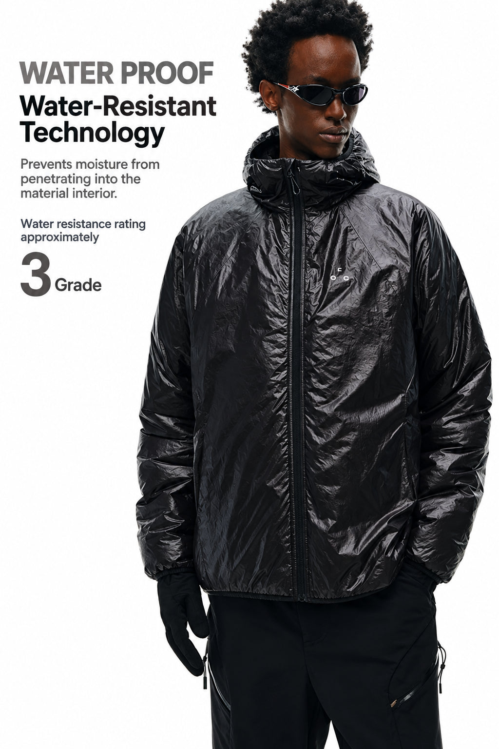 FPA Split Design New Snow Cotton Padded Jacket for Men and Women, Autumn/Winter Sports, Niche High-End Feel, Hooded Couple Cotton Coat