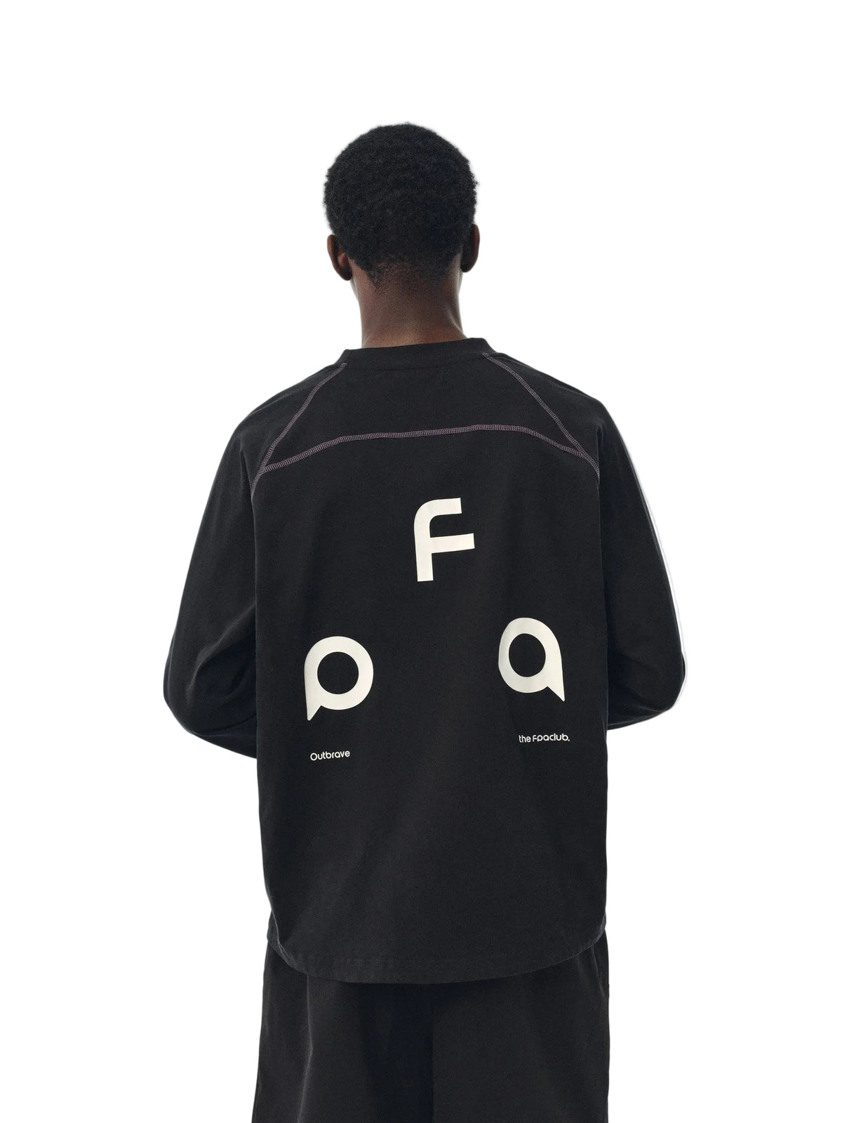 FPA Quick-Dry 7A Antibacterial Ice-Feel Sports Long-Sleeve T-Shirt, Chinese Trend Loose Round Neck Black Tee for Men