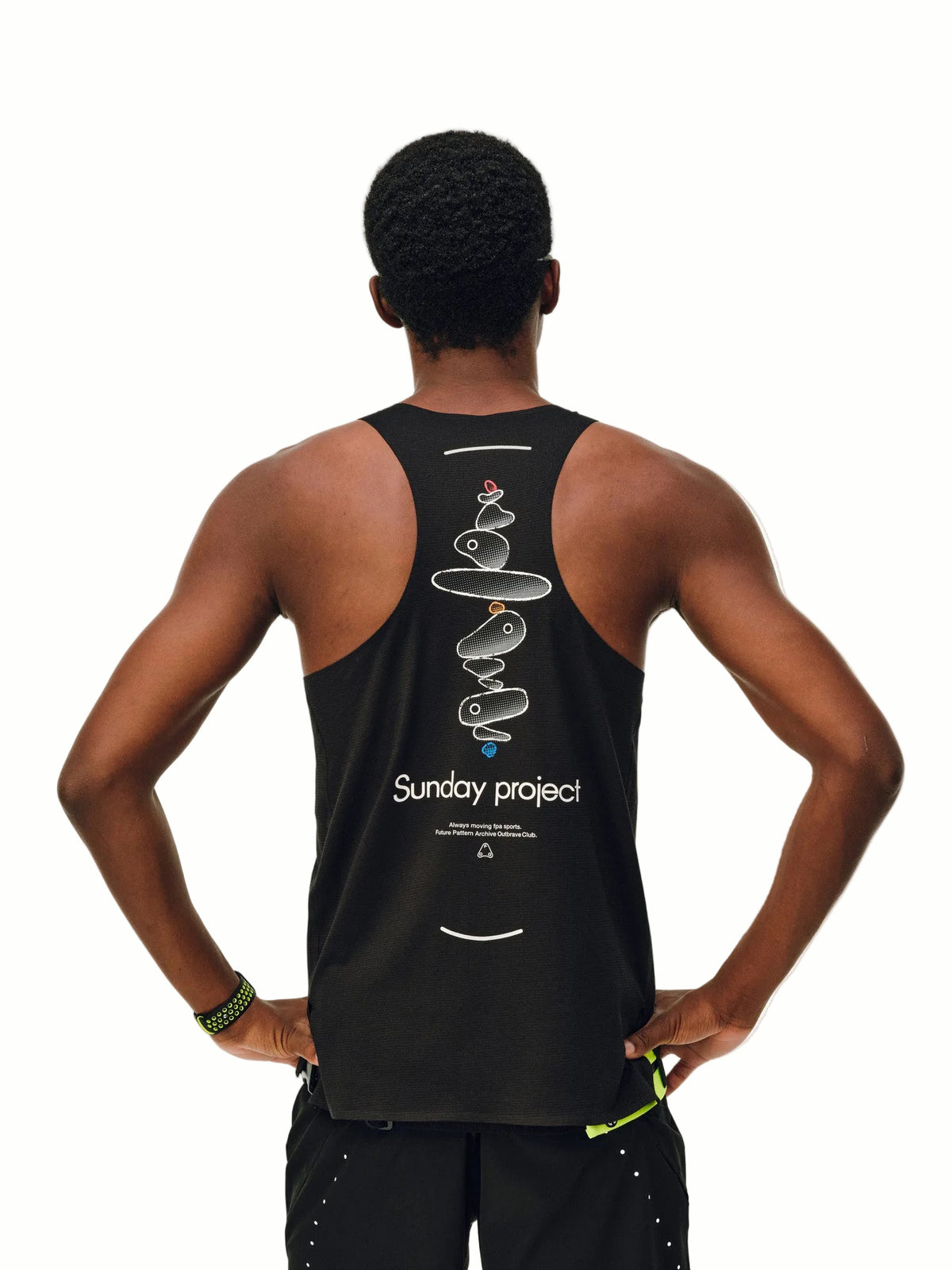 FPA Quick-Dry COOLMAX Mesh Reflective Taped Sports Running Print Tank Top, Summer Sleeveless T-Shirt for Men