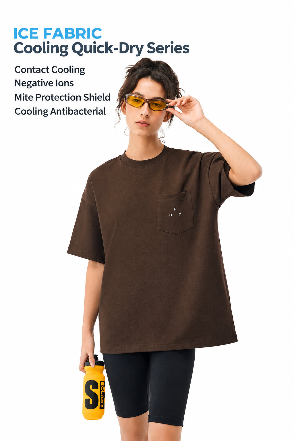 FPA Cool-Touch Quick-Dry Pocket Embroidered Logo Short Sleeve T-Shirt - Chinese Streetwear Loose Round Neck Half Sleeve Tee for Men