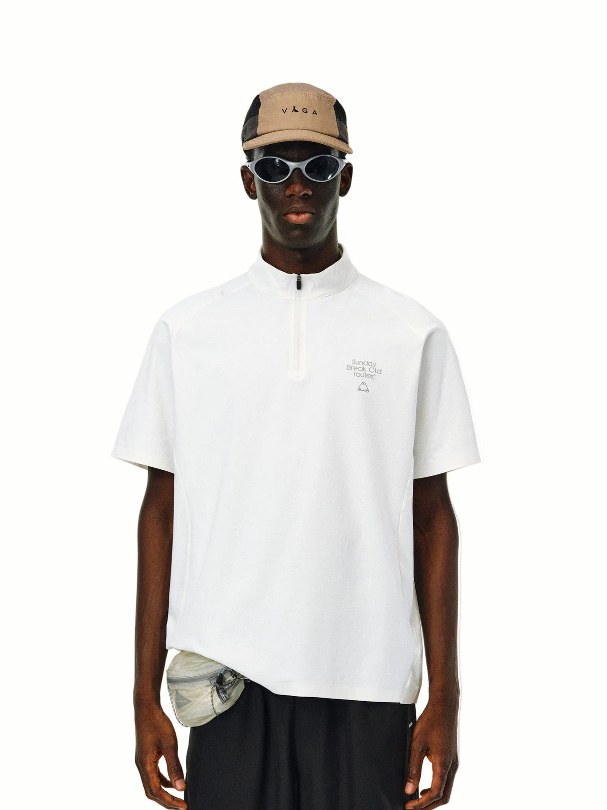 FPA Quick-Dry Cooling UPF50 Half-Zip Cycling Jersey - National Trend Outdoor Summer Half High Collar Short Sleeve T-Shirt