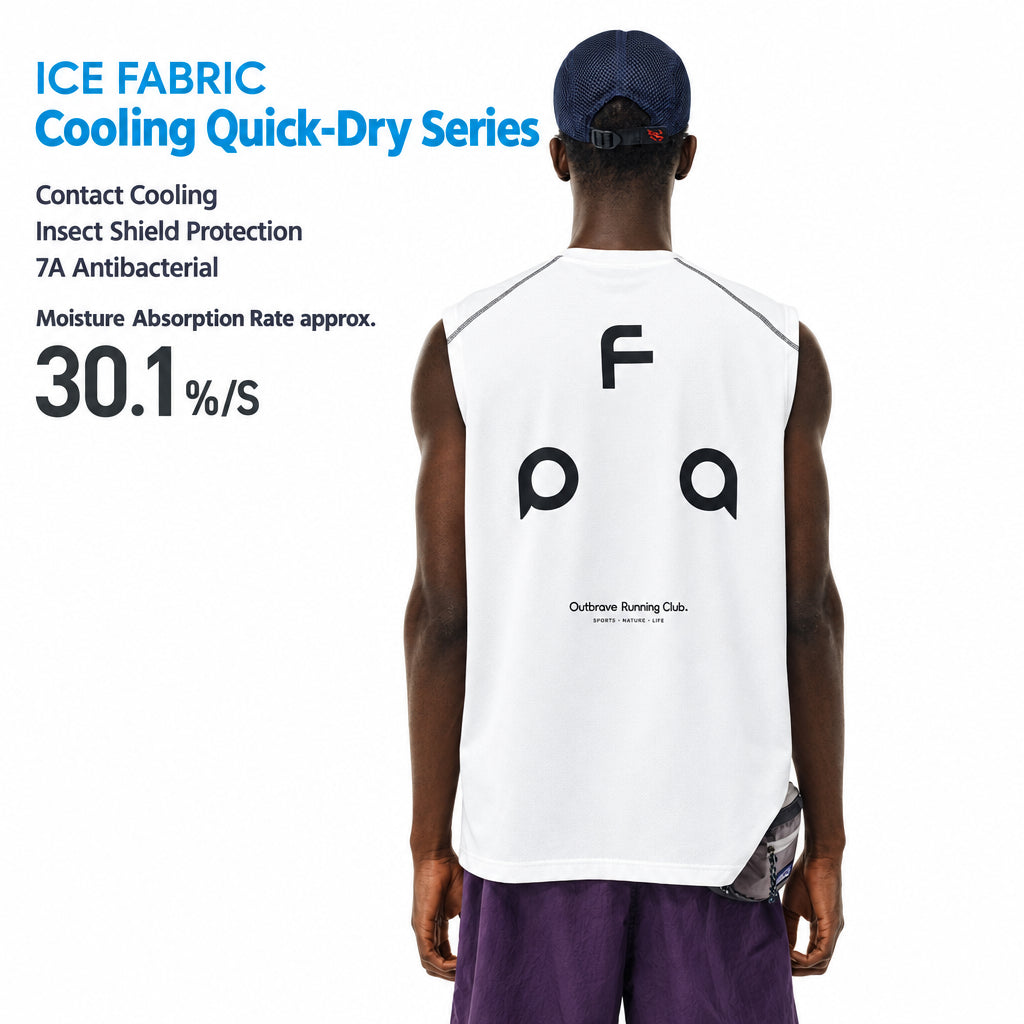 FPA Ice-Feel Quick-Dry 7A Antibacterial Anti-Mite Hasso Yoga Running Sports Printed Sleeveless Tank Top, National Trend T-Shirt