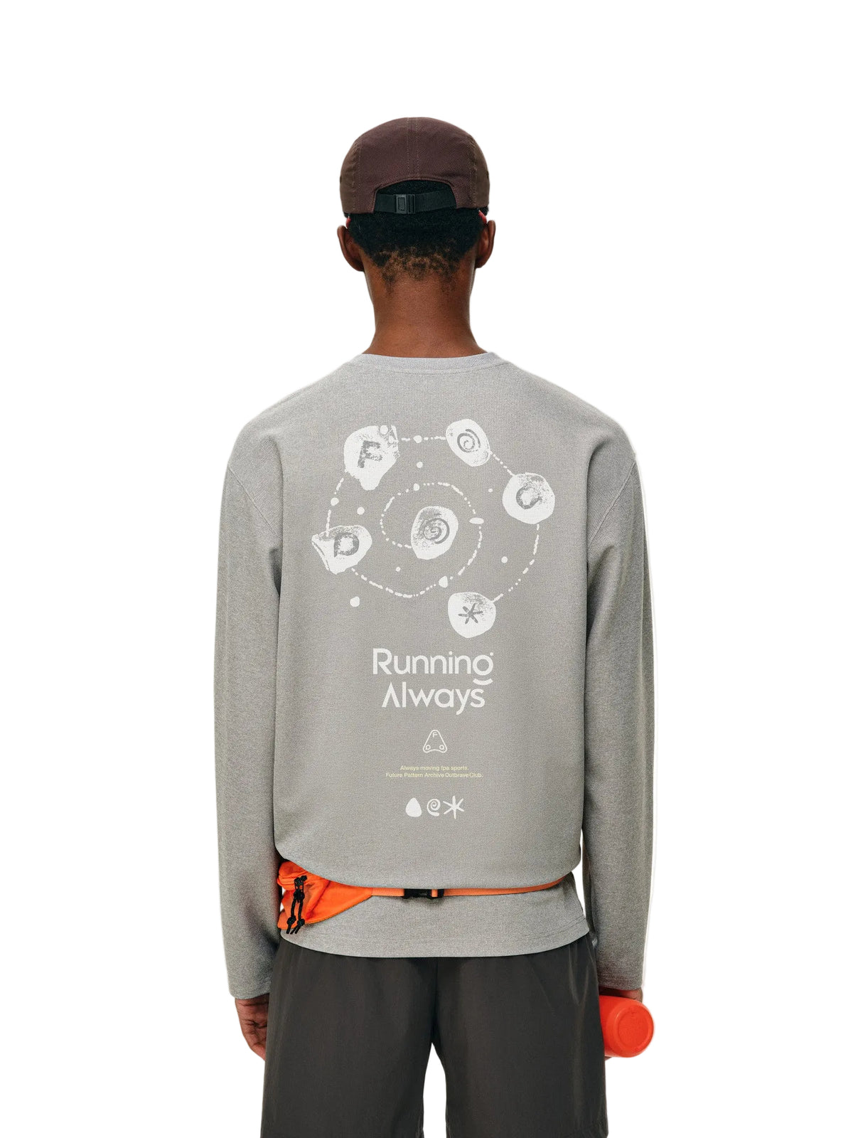 FPA Cationic Waffle Antimicrobial Quick-Dry 3M Reflective Print Nature-Inspired Sports T-Shirt Autumn Crew Neck Long Sleeve