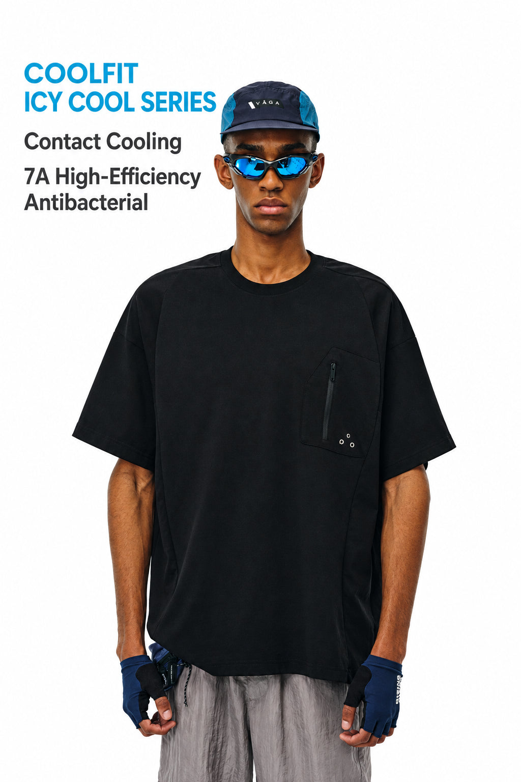 FPA Cool-Touch 7A Antibacterial Micro-Texture Soft Skin-Friendly Outdoor Short Sleeve T-Shirt, Basic Casual Versatile Summer Chinese Streetwear Tee