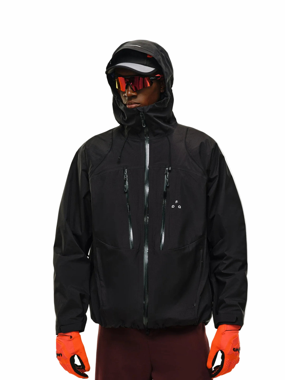 FPA Fully Taped Seams, Waterproof, Windproof, and Breathable Color-Blocking Double-Zip Hardshell Jacket for Outdoor Sports Men