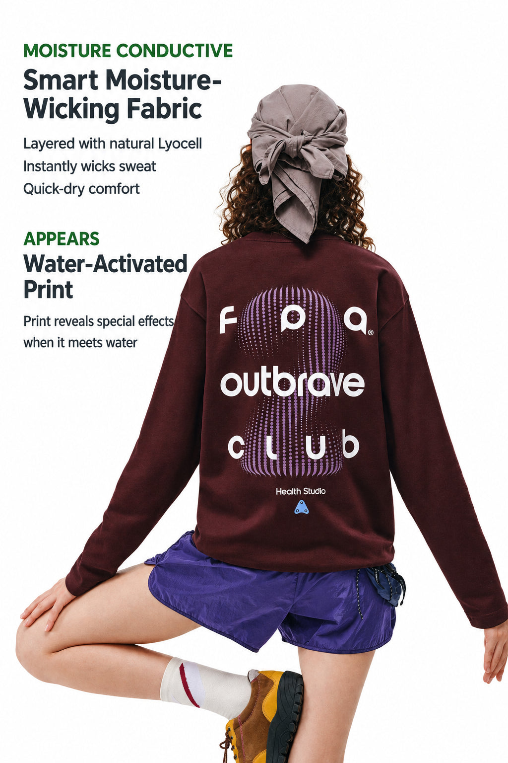 FPA Unidirectional Moisture-Wicking Printed Long-Sleeve Tee – Minimalist Design Round Neck Autumn Outdoor Couple T-Shirt