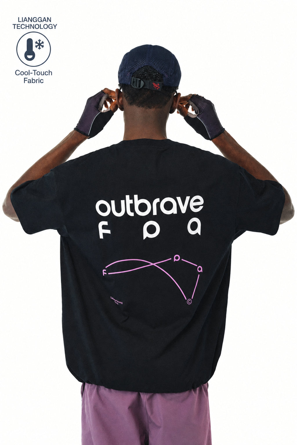 FPA Cool-Touch Ice-Feel Short-Sleeve T-Shirt for Couples, Summer Unisex Round Neck, Heavyweight Printed Loose-Fit Streetwear Tee in Black