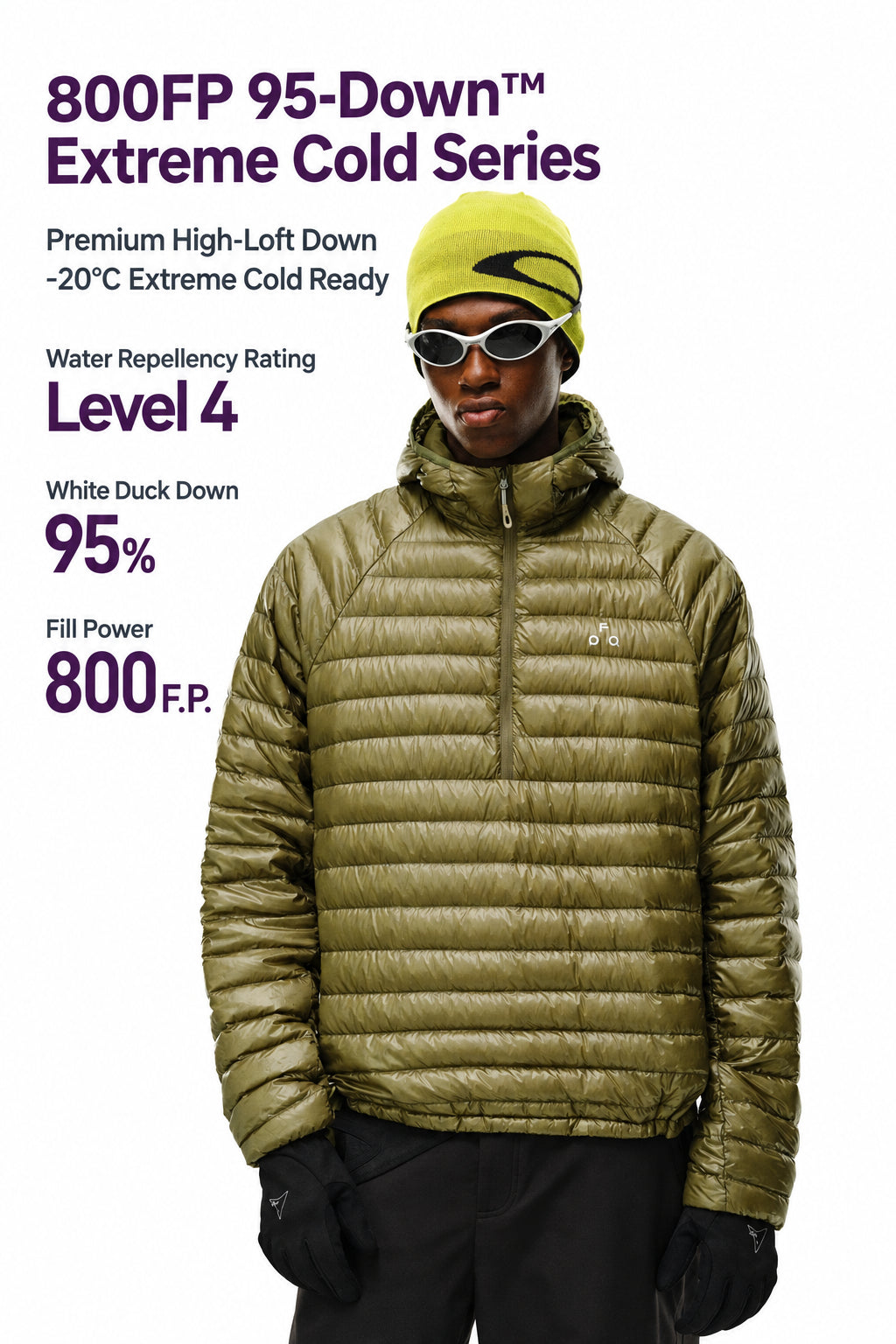 FPA Half-Zip Lightweight Outdoor Triangle Logo Down Jacket 2026 New Style Premium Warm Lightweight Down for Men