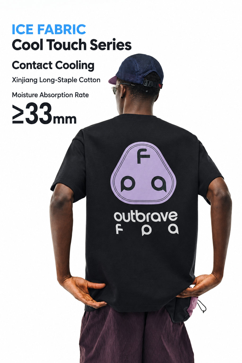 FPA Cool-Touch Ice-Skin Xinjiang Long-Staple Cotton Short-Sleeve T-Shirt Summer Loose Crew Neck Unisex Heavyweight Chinese Streetwear Tee