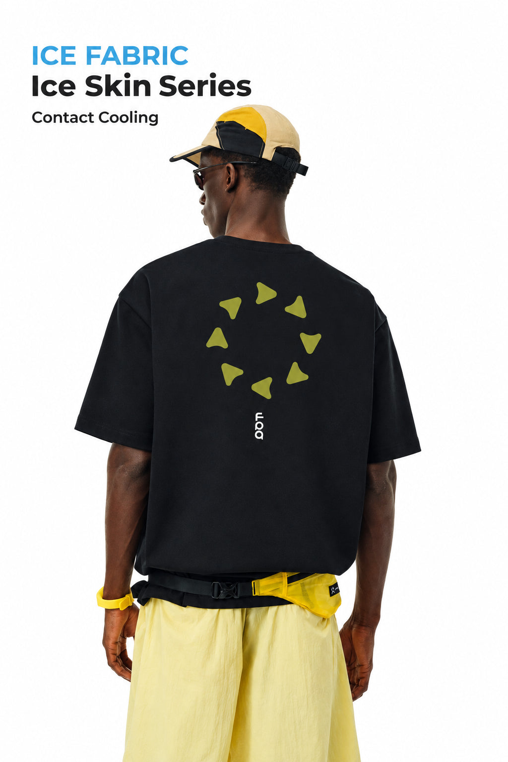 FPA Cool-Touch Ice Skin Sports Outdoor Short Sleeve T-Shirt, Streetwear Trendy American Style Summer Casual Couple Black Short Sleeve Men