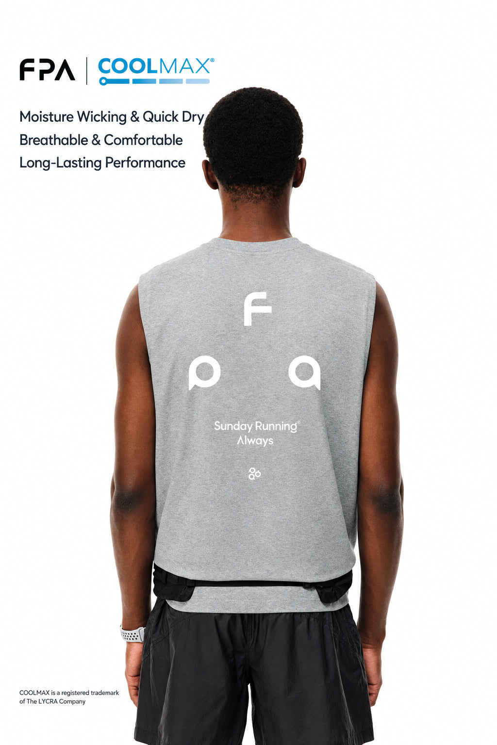 FPA Triangle Logo COOLMAX Athletic Tank Top - Summer Quick-Dry Cooling Outdoor Fitness Running Sleeveless Vest