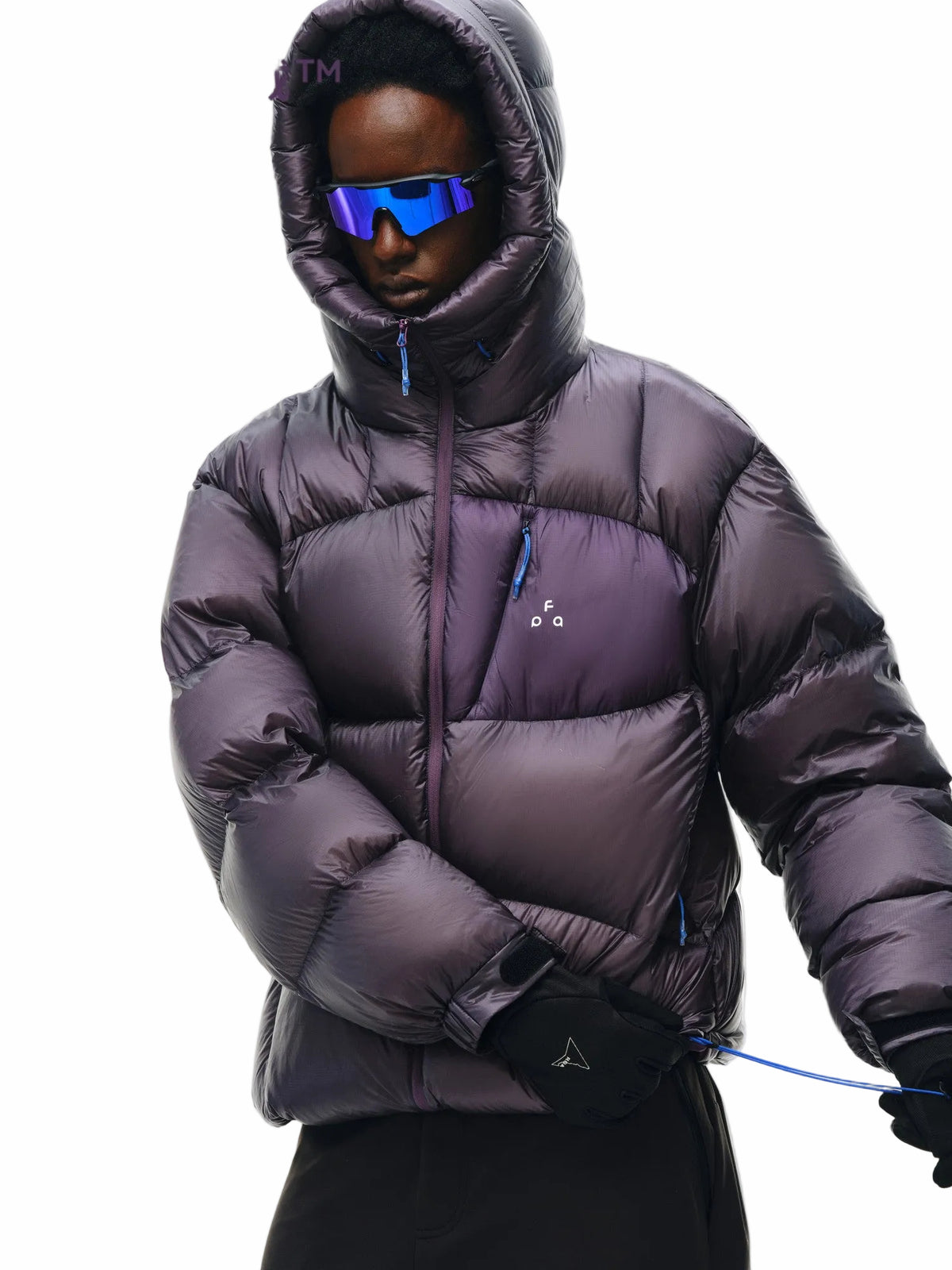 FPA 800FP 95% White Duck Down Contrast Pocket Hooded Down Jacket Winter Sports Couple Style Down Coat