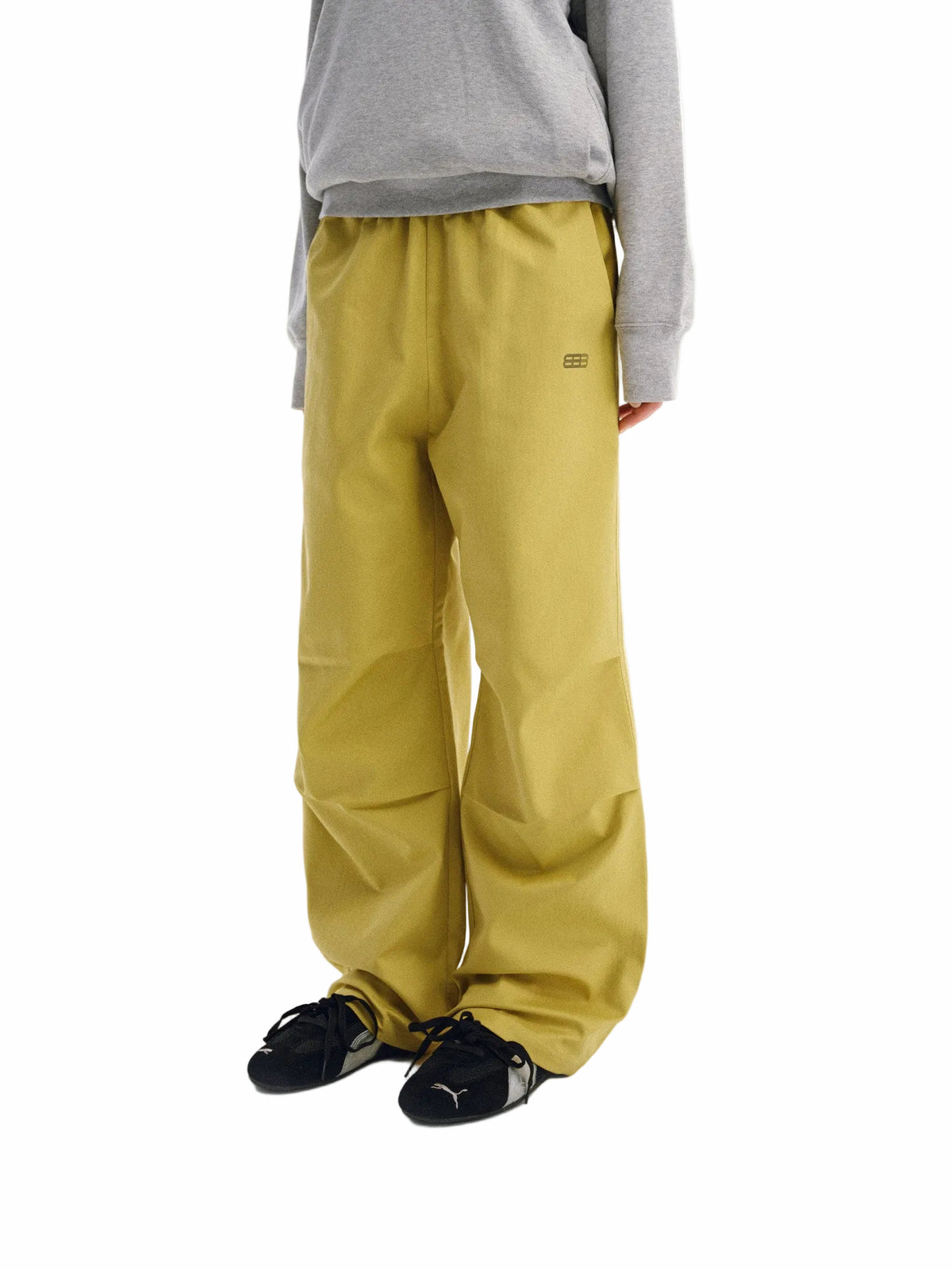 FPA Water-Repellent Straight-Leg Printed Parachute Pants, Chinese Streetwear Outdoor Drawstring Loose Black Long Casual Pants