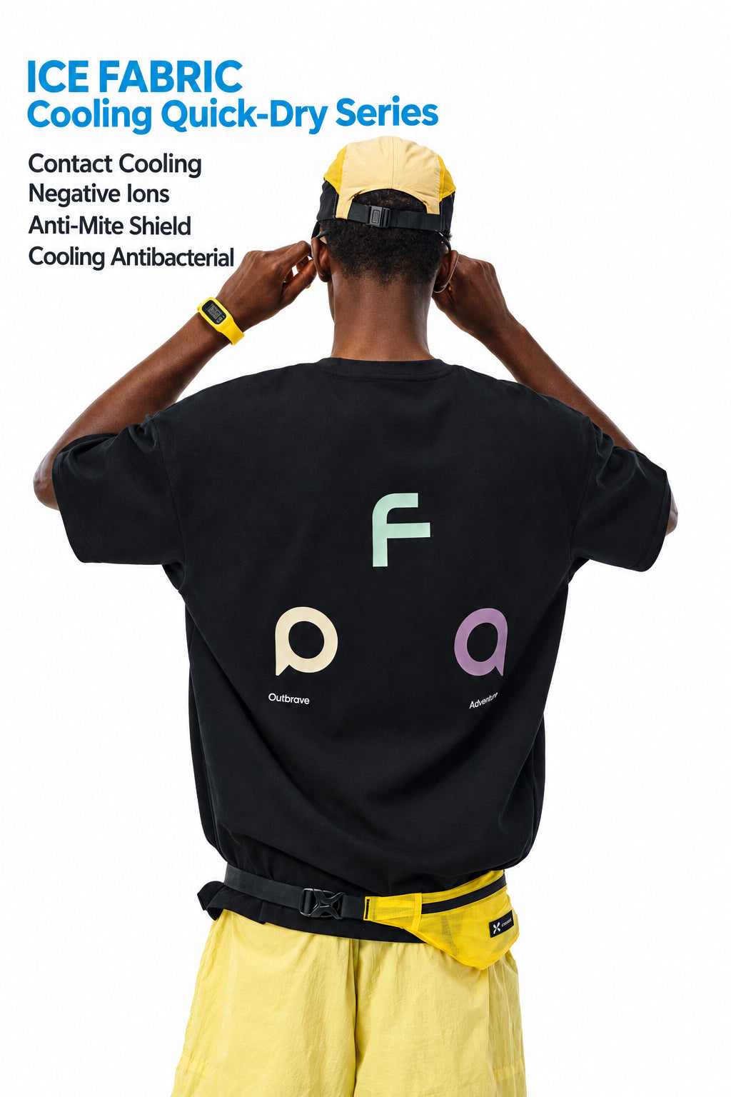FPA Ice Cream Color Block Quick-Dry Antibacterial Sports Short Sleeve 2026 New Loose Round Neck Heavyweight Couple Half Sleeve Men