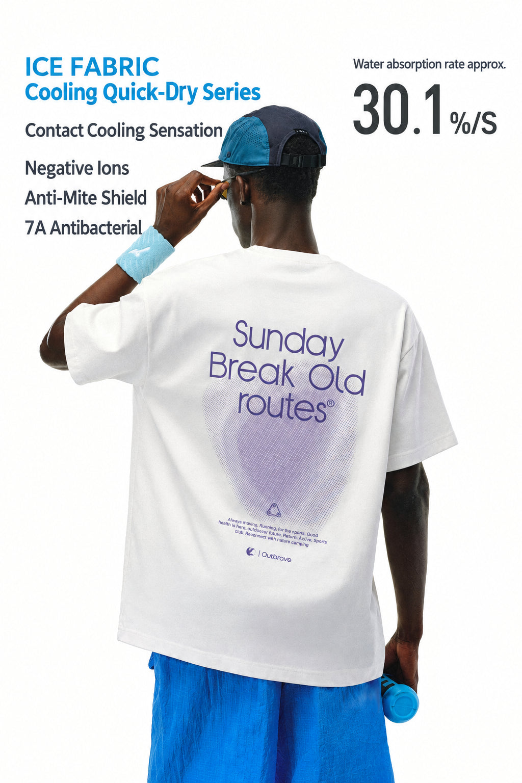 FPA Cool-Touch Quick-Dry 7A Antibacterial Mountain Print Short Sleeve T-Shirt for Couples - Unisex Outdoor Sports Tee