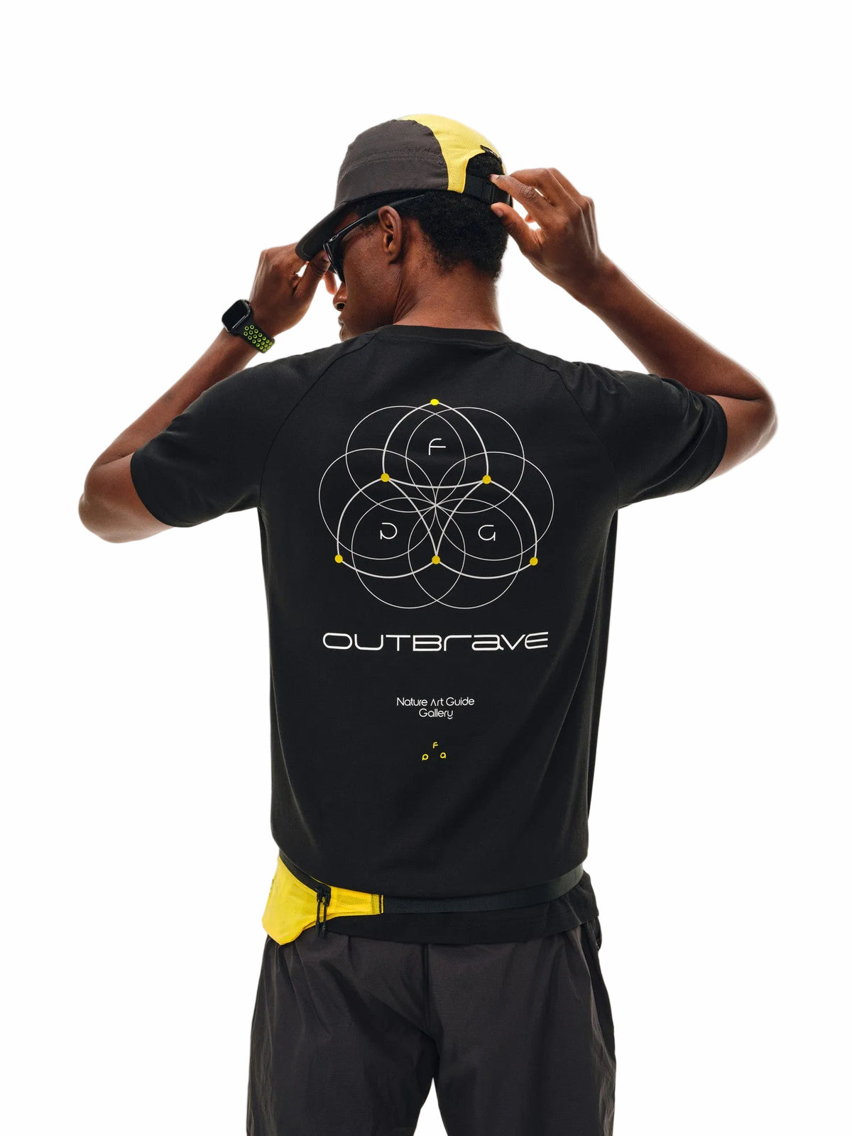 FPA Coolmax Reflective Geometric Line Athletic Short Sleeve T-Shirt – Summer Crew Neck, Fitted, Cool & Quick-Dry