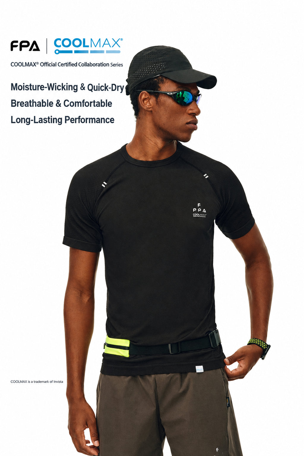 FPA Seamless Knit Sports Coolmax Short Sleeve T-Shirt for Men - Summer Outdoor Breathable, Advanced Design, Fitted