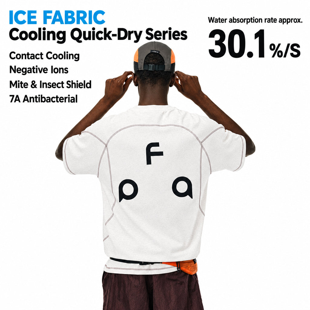 FPA Cool-Touch Quick-Dry 7A Antibacterial Anti-Dust Mite Sports T-Shirt Summer Casual Couple Round Neck Chinese Style Short Sleeve Men