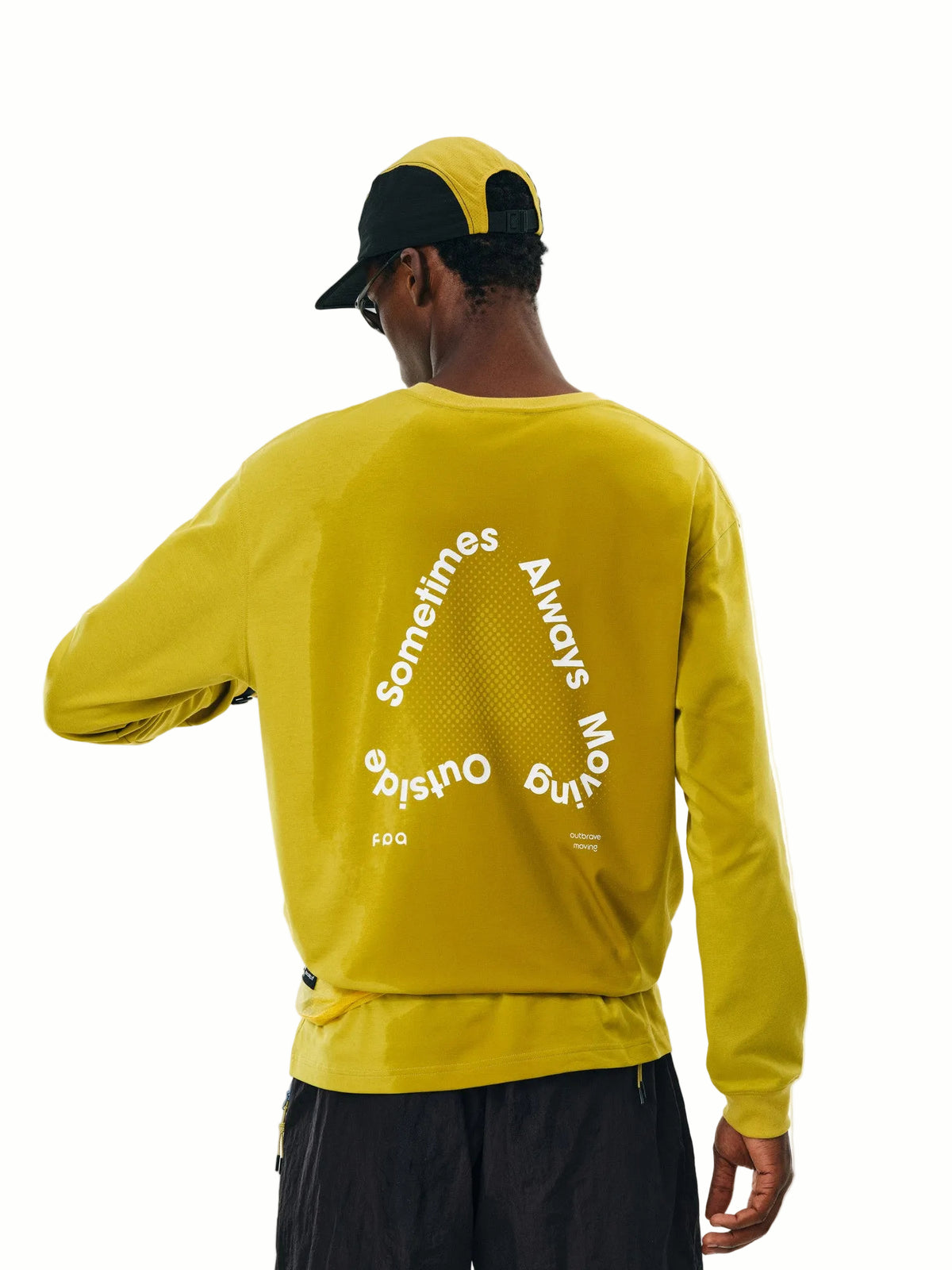 FPA Water-Reveal Logo Long-Sleeve Quick-Dry Tee for Sports, Spring/Fall, Minimalist Design, Crew Neck, Unisex