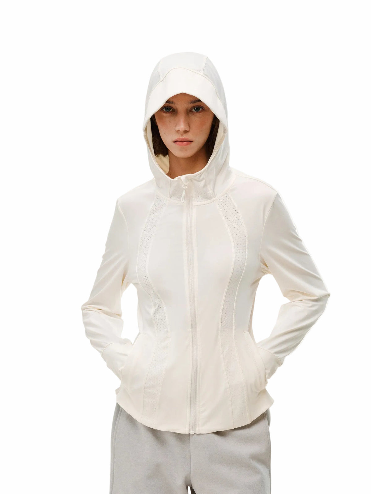 FPA Women's Breathable Mesh Paneled Athletic Jacket – Lightweight Hooded Outdoor Fitness Casual Long Sleeve
