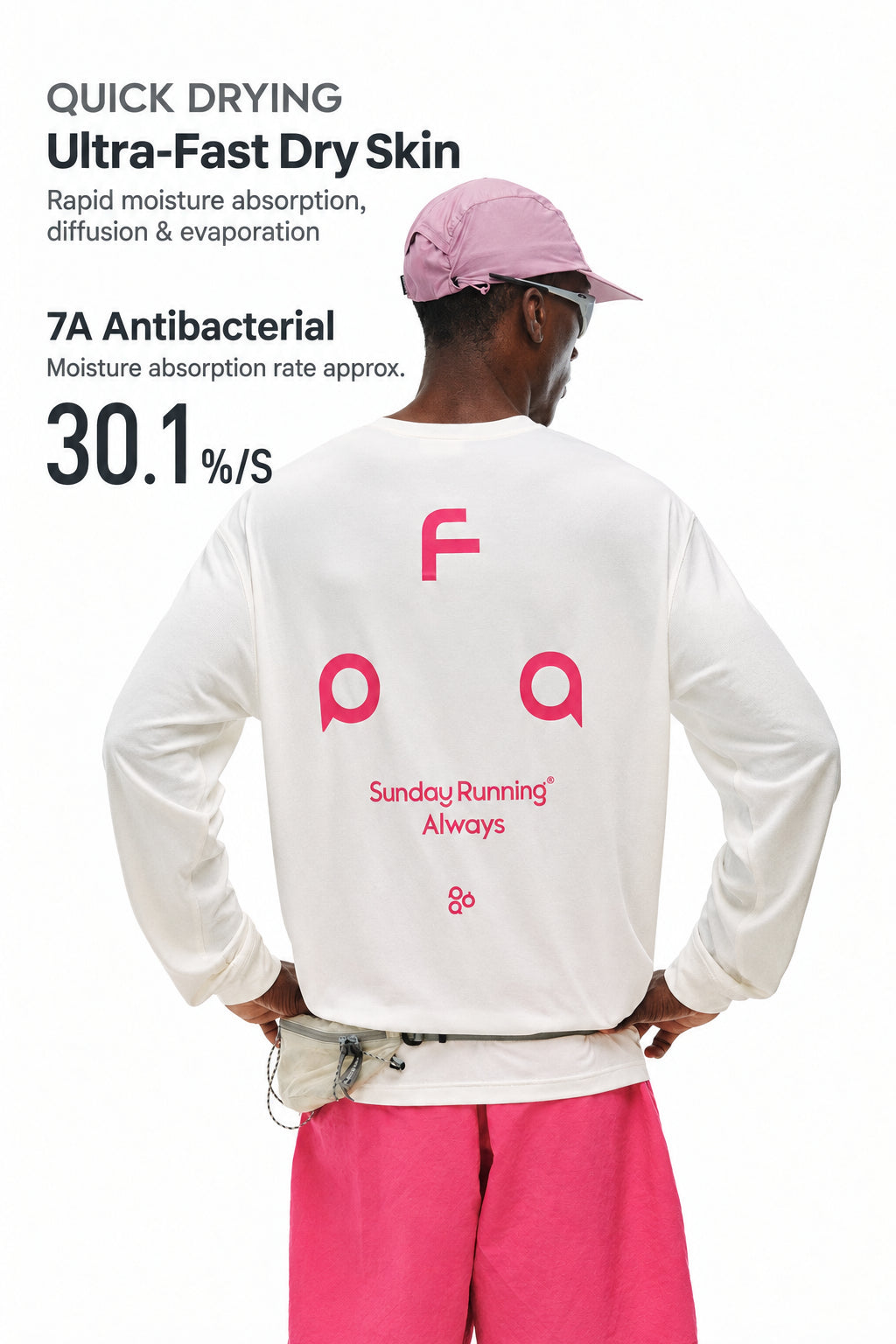 FPA Moisture-Wicking 7A Antibacterial Long-Sleeve Outdoor Sports Tee for Men and Women, Spring Casual Crew Neck