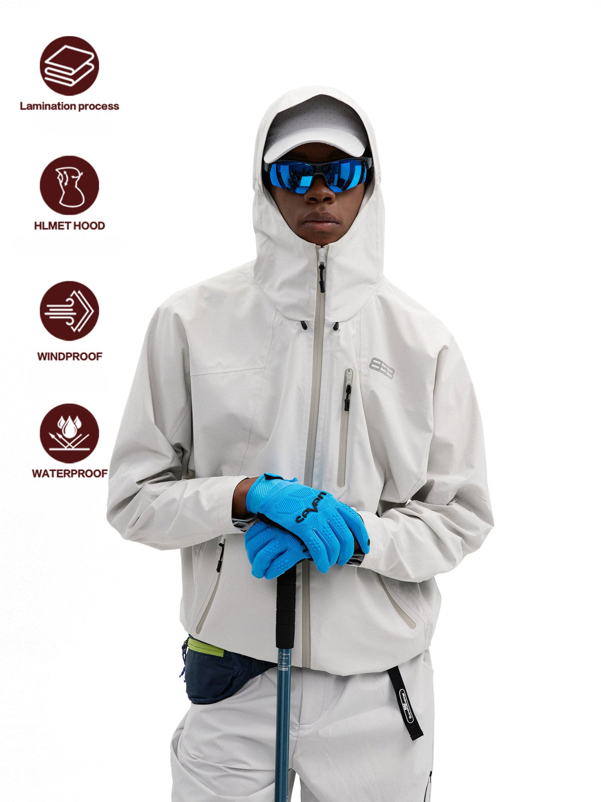 FPA Waterproof Seam-Sealed Outdoor Hard Shell Jacket - Chinese Streetwear Hiking Coat