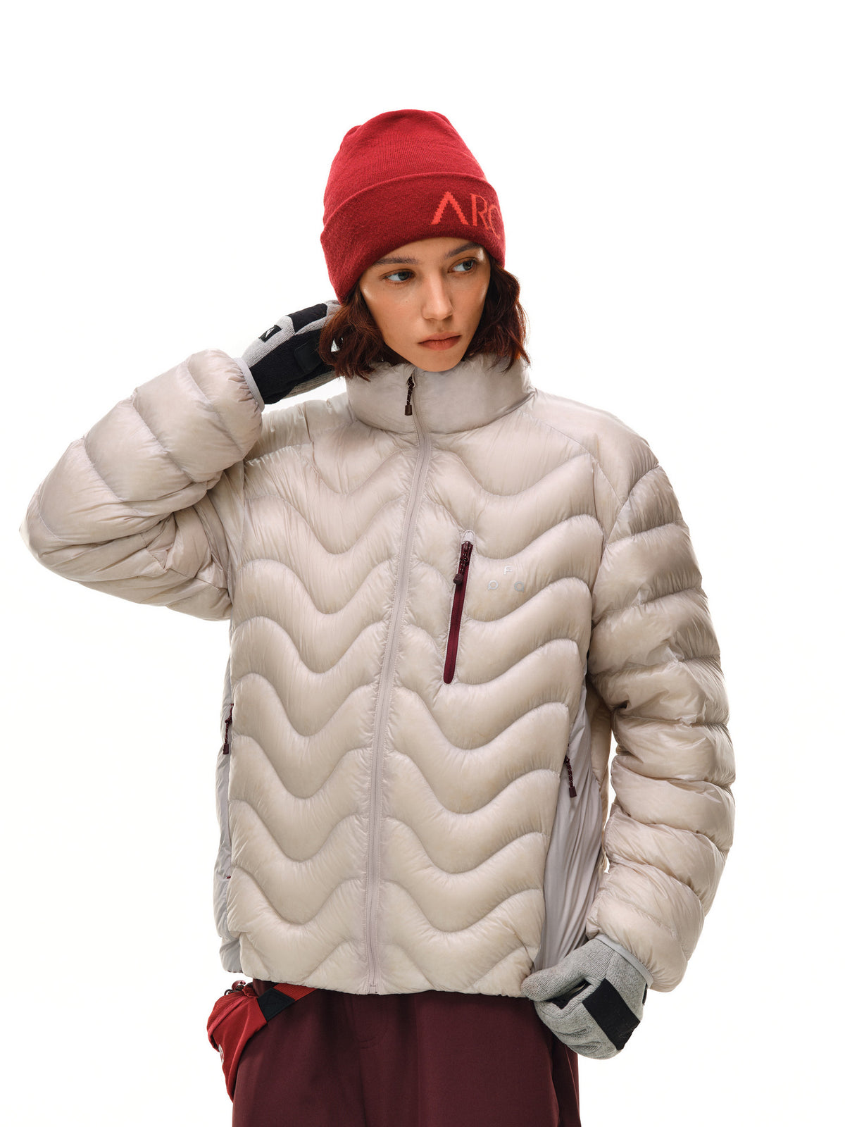 FPA Wavy Panel Down Jacket 2026 New Style Stand Collar Warm Winter Outdoor Sports Couple Down Coat