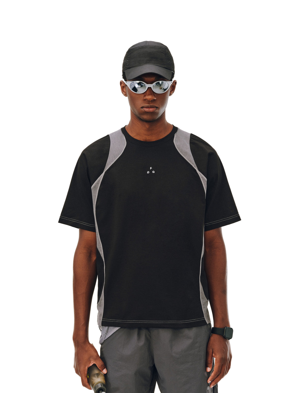 FPA Arc Contrast Quick-Dry Sports T-Shirt Summer Crew Neck Breathable Outdoor Half-Sleeve Tee for Men
