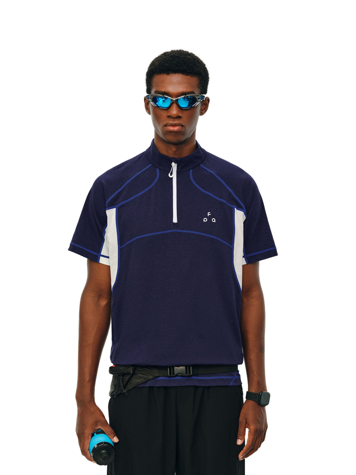 FPA7A Antibacterial Cycling Mesh Breathable Sports Contrast Stitch Short Sleeve Quick-Dry Cool Touch T-Shirt for Men
