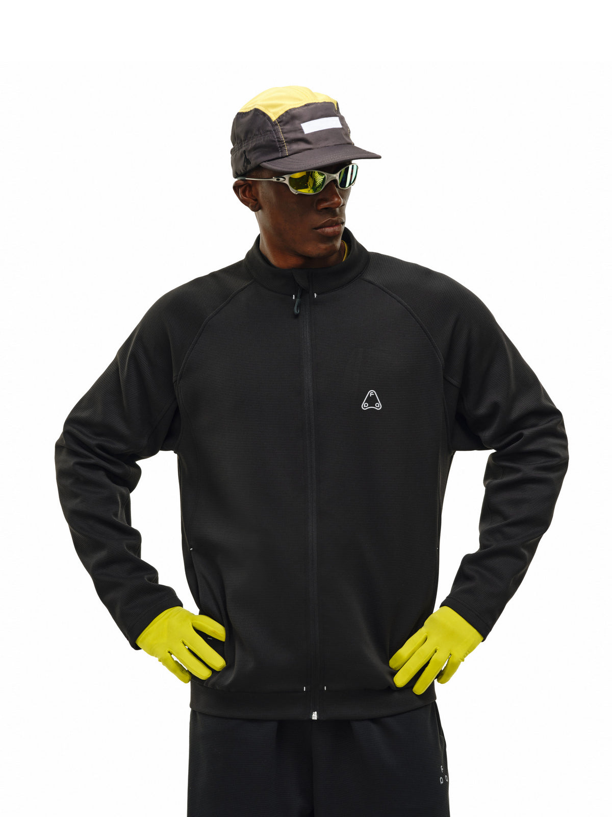 FPA Color-Block Logo Stand Collar Zip-Up Hoodie Sweatshirt for Men and Women, Casual Spring/Fall Jacket