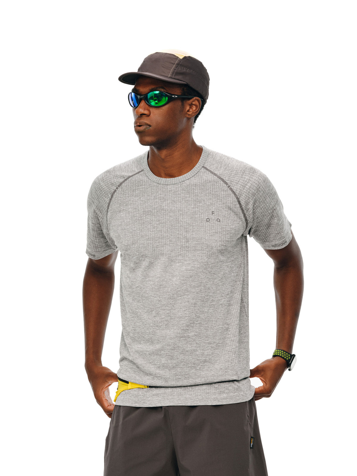 FPA One-Piece Knit Contrast Color Hasselblad Logo Short Sleeve Summer Round Neck Slim Fit Casual Fitness Outdoor Sports T-Shirt for Men