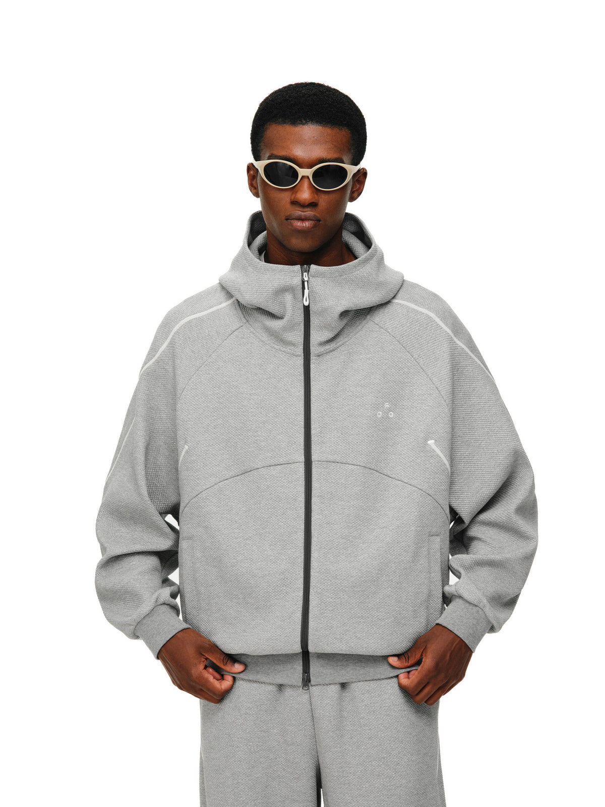 FPA 3D Jacquard Textured Stitch Sports Hoodie for Men and Women, Spring/Fall, Windproof Collar, Loose Fit, Available in S-4XL