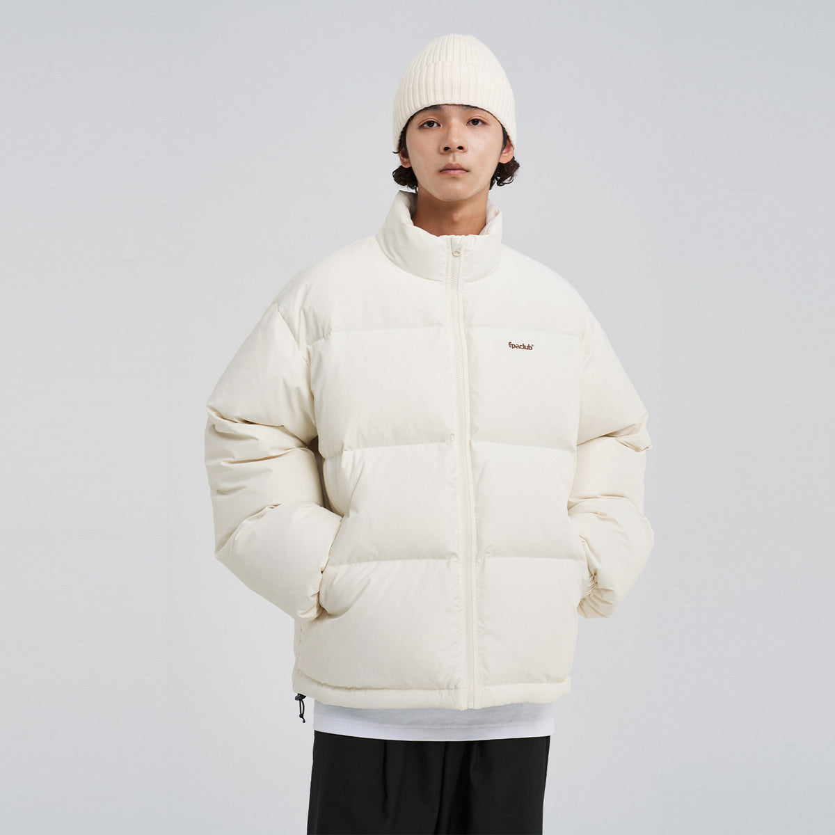 FPA 90% White Duck Down Basic Green Puffer Jacket, Thick Warm Unisex Winter Coat