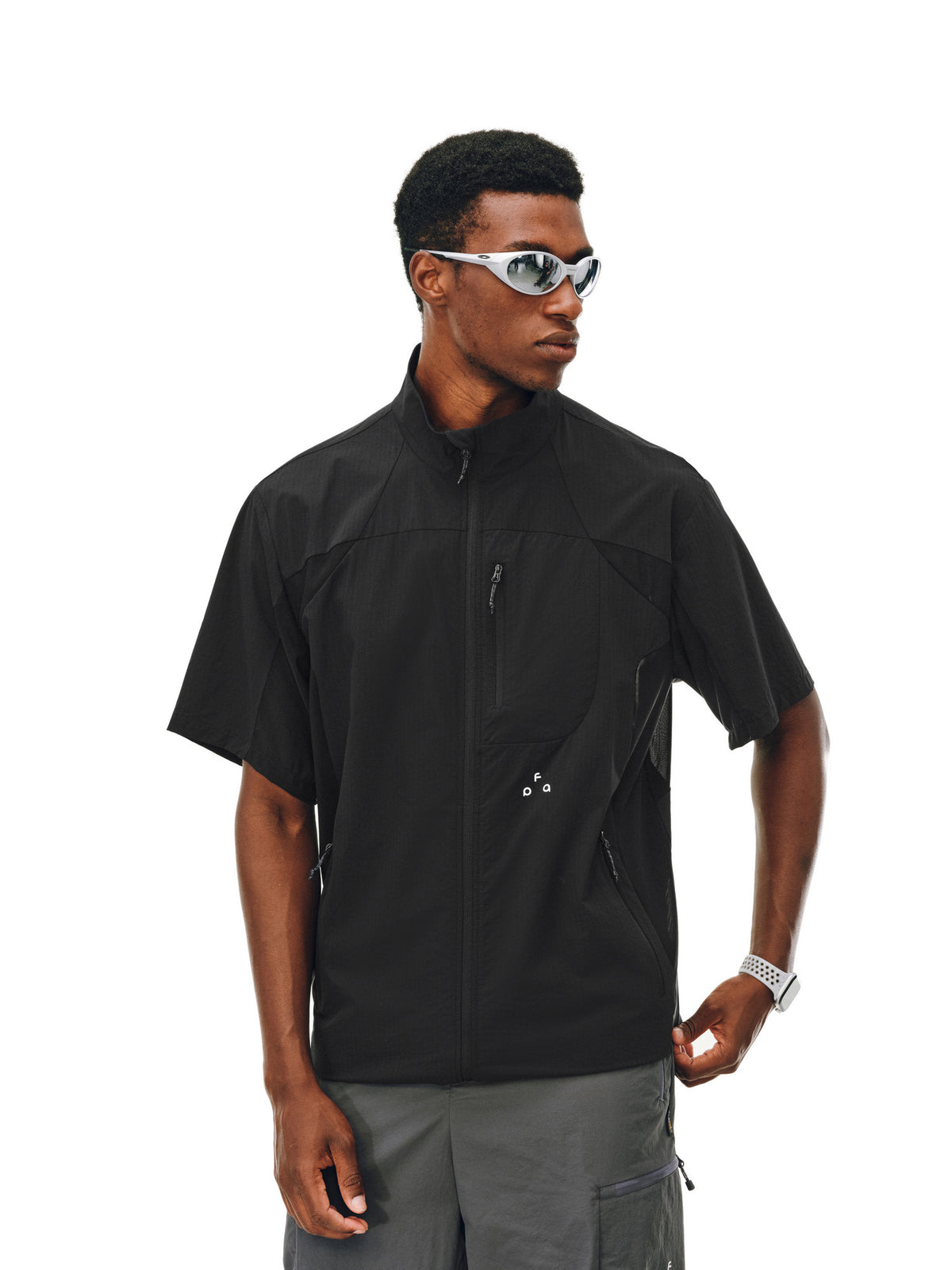 FPA Cool-Touch Breathable Stand Collar Multi-Pocket Short-Sleeve Shirt Summer Chinese Trend Outdoor Sports Quick-Dry Half-Sleeve Shirt