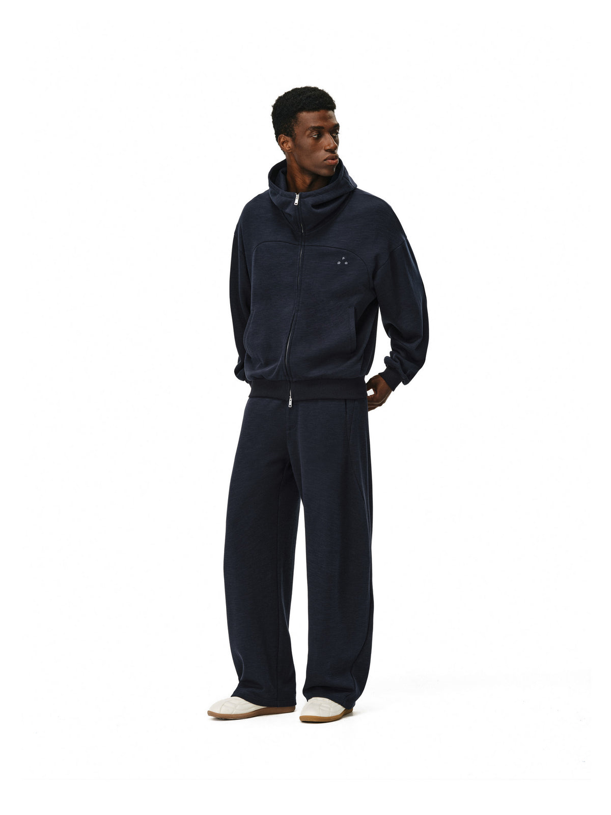 FPA Slub Cotton Moisture-Wicking Zip-Up Hoodie Sweatshirt - Casual Unisex Fall Essential, Loose Fit