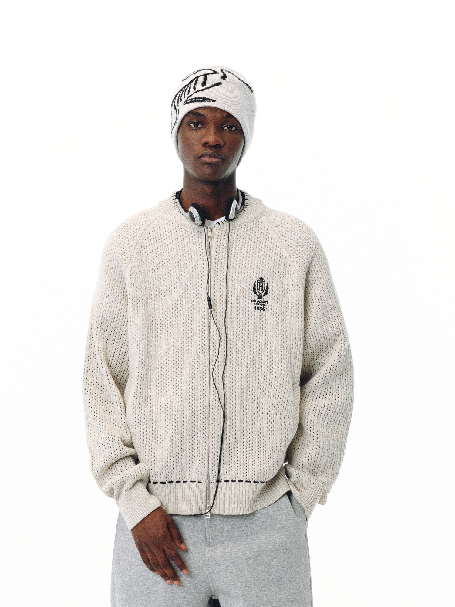 FPA Openwork Knit Baseball Zip-Up Jacket 2026 New Spring Loose Fit Crew Neck Unisex Streetwear Cardigan Coat