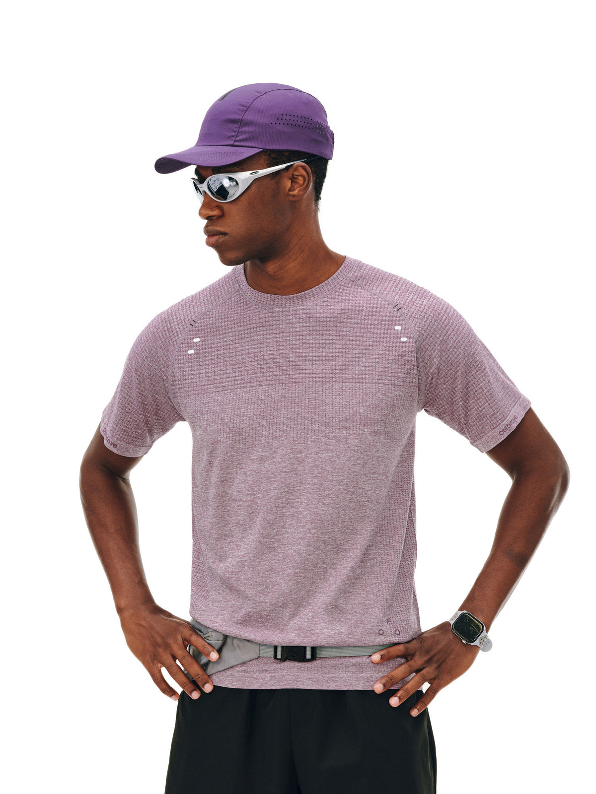 FPA Knit Sports Striped Short Sleeve Tee - Summer Round Neck Basic Outdoor Breathable Fitness T-Shirt for Men