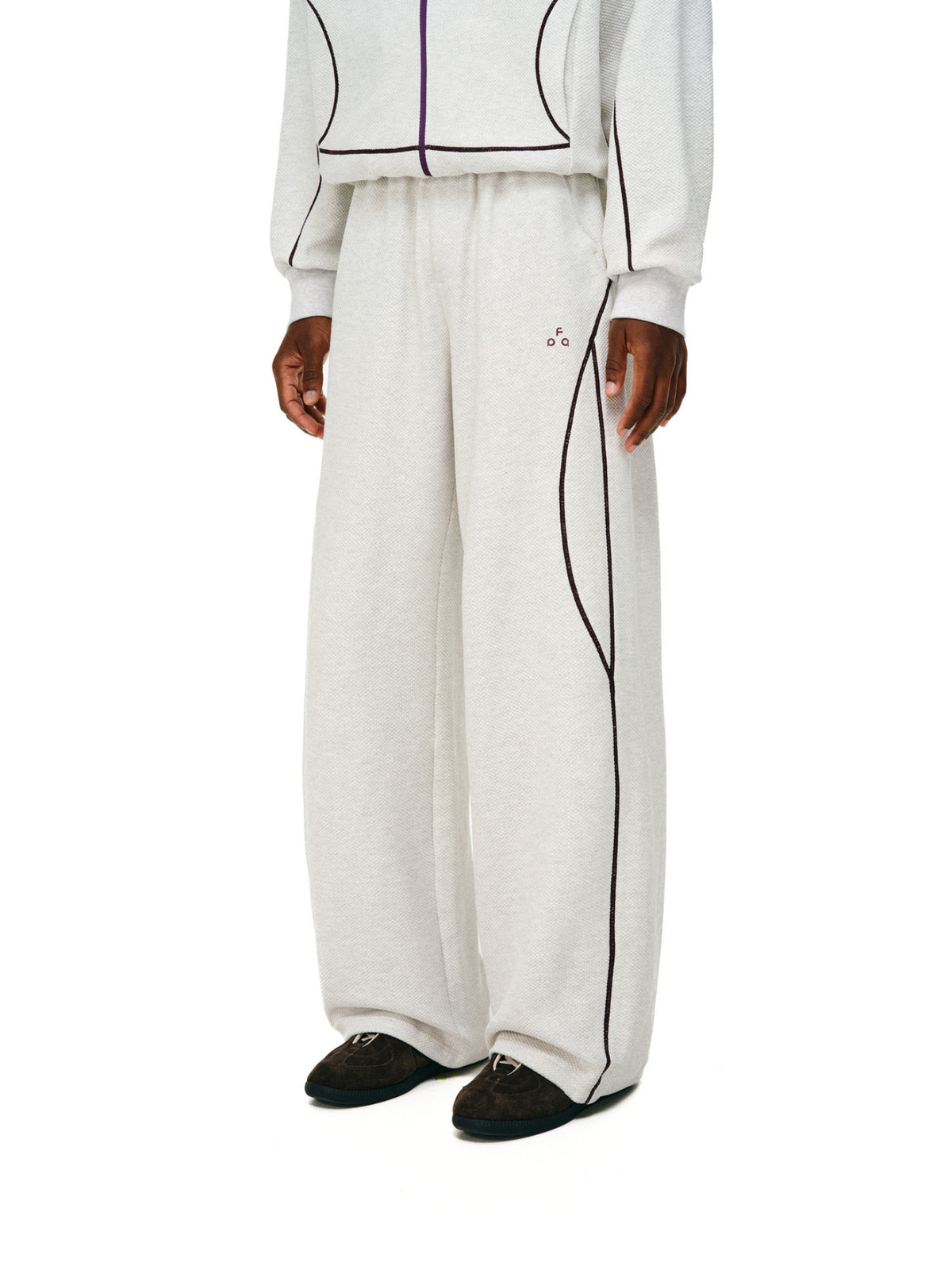 FPA Checkered Texture Hasso Sweatpants – Loose Straight-Leg Contrast Color Couple Casual Long Pants for Spring/Autumn