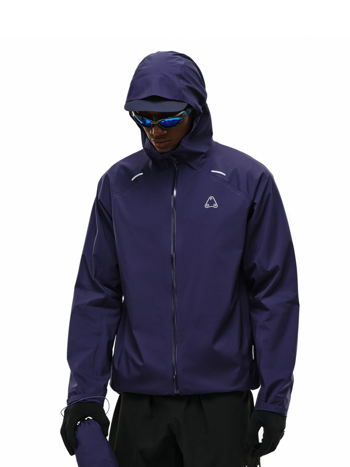 FPA Lightweight Outdoor Hiking Jacket with Hood, Waterproof and Windproof Purple Men's Jacket