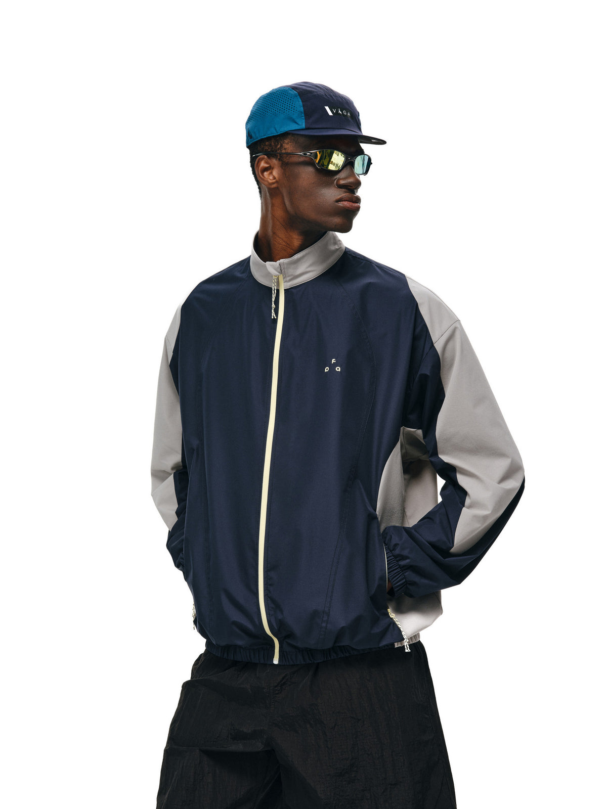 FPA Color-Block Sports Jacket Spring/Autumn Chinese Streetwear Retro Patchwork Couple Stand Collar Thin Loose Casual Outerwear