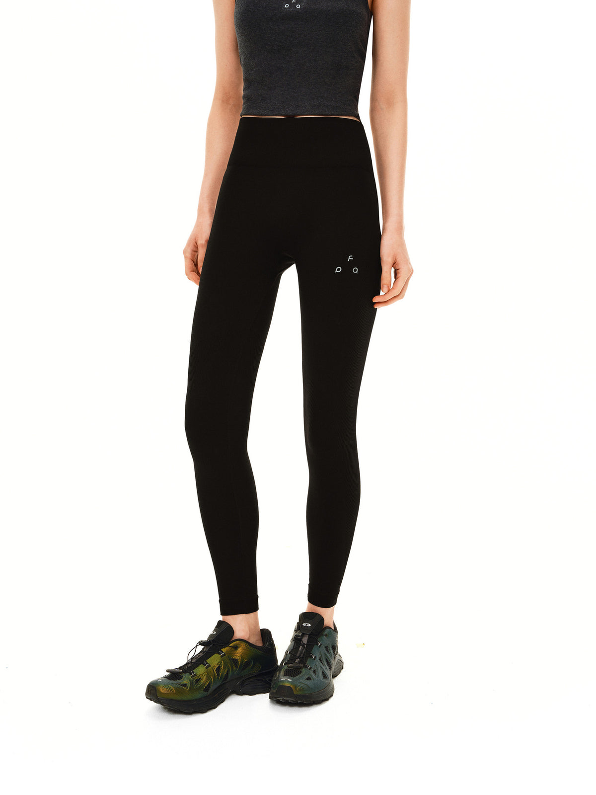 FPA Seamless Knit Texture Yoga Leggings – High-Waist Tummy Control, Slim Fit, Athletic Style for Outdoor Sports