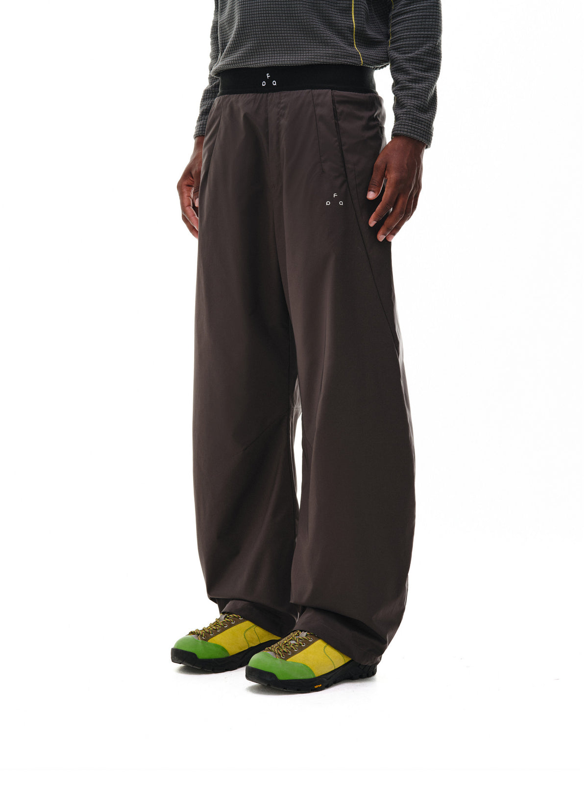FPA Elastic Logo Woven Quick-Dry Curved-Leg Trousers
