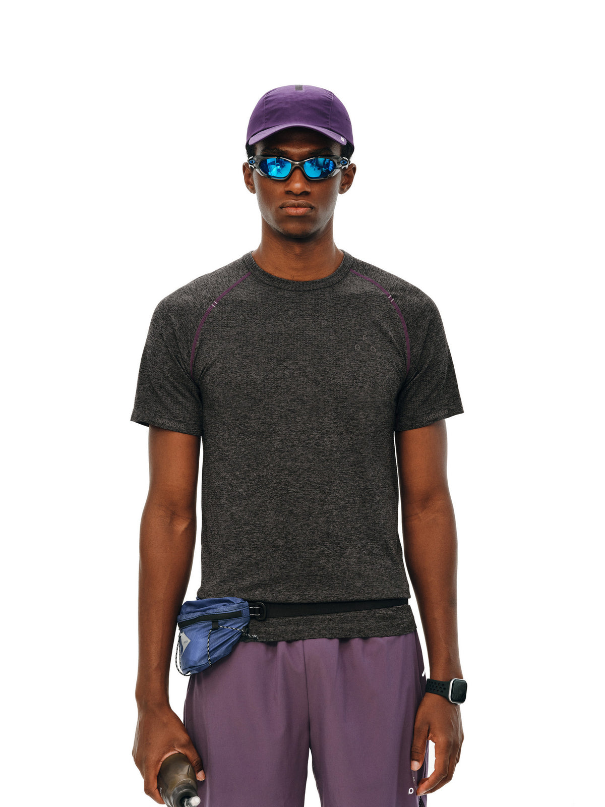 FPA One-Piece Knit Contrast Color Hasselblad Logo Short Sleeve Summer Round Neck Slim Fit Casual Fitness Outdoor Sports T-Shirt for Men